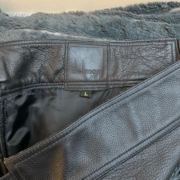 Women’s leather chaps black with snaps & braid detail - Picture 3 of 5